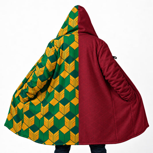 Giyu Split Haori Demon Slayer Hooded Cloak Coat