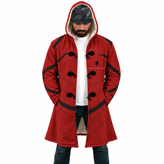 Igris Crimson Knight Solo Leveling hooded cloak coat front view