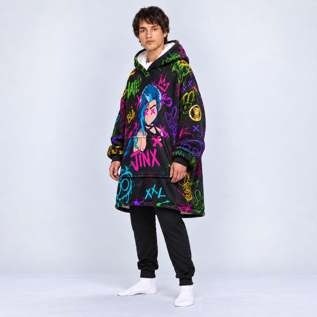 JJK Alle Flüche Skizze Oversized Decken-Hoodie