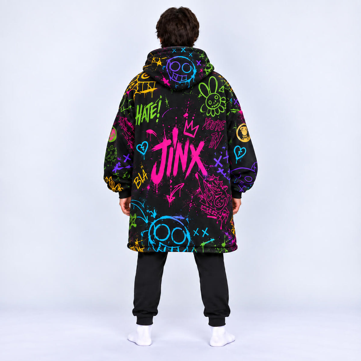 JJK Alle Flüche Skizze Oversized Decken-Hoodie