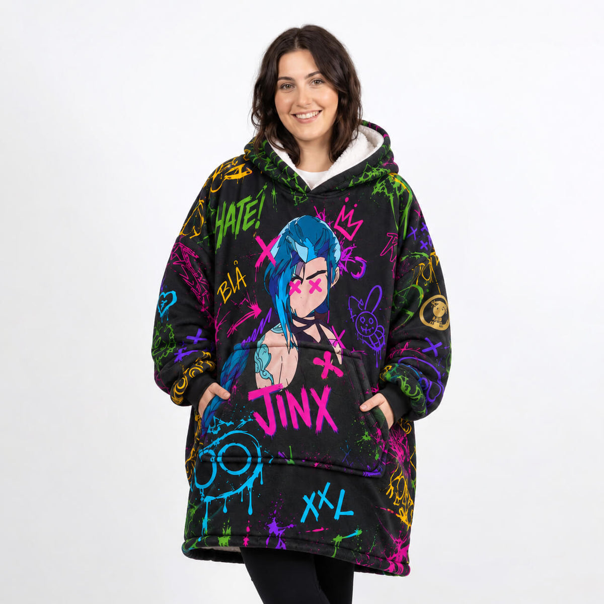 JJK Alle Flüche Skizze Oversized Decken-Hoodie