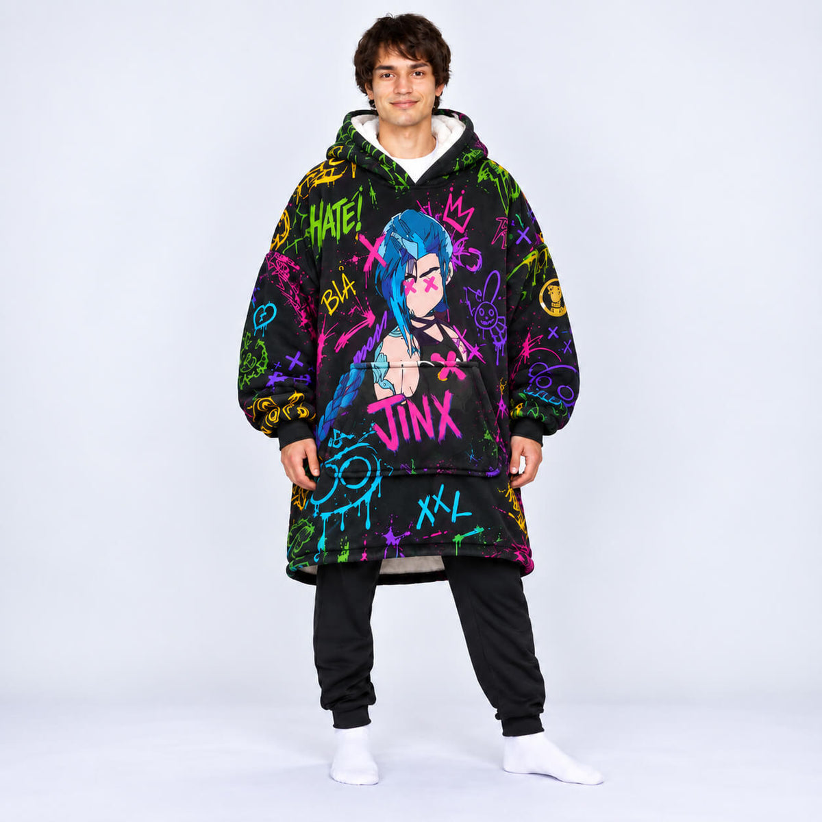 JJK Alle Flüche Skizze Oversized Decken-Hoodie