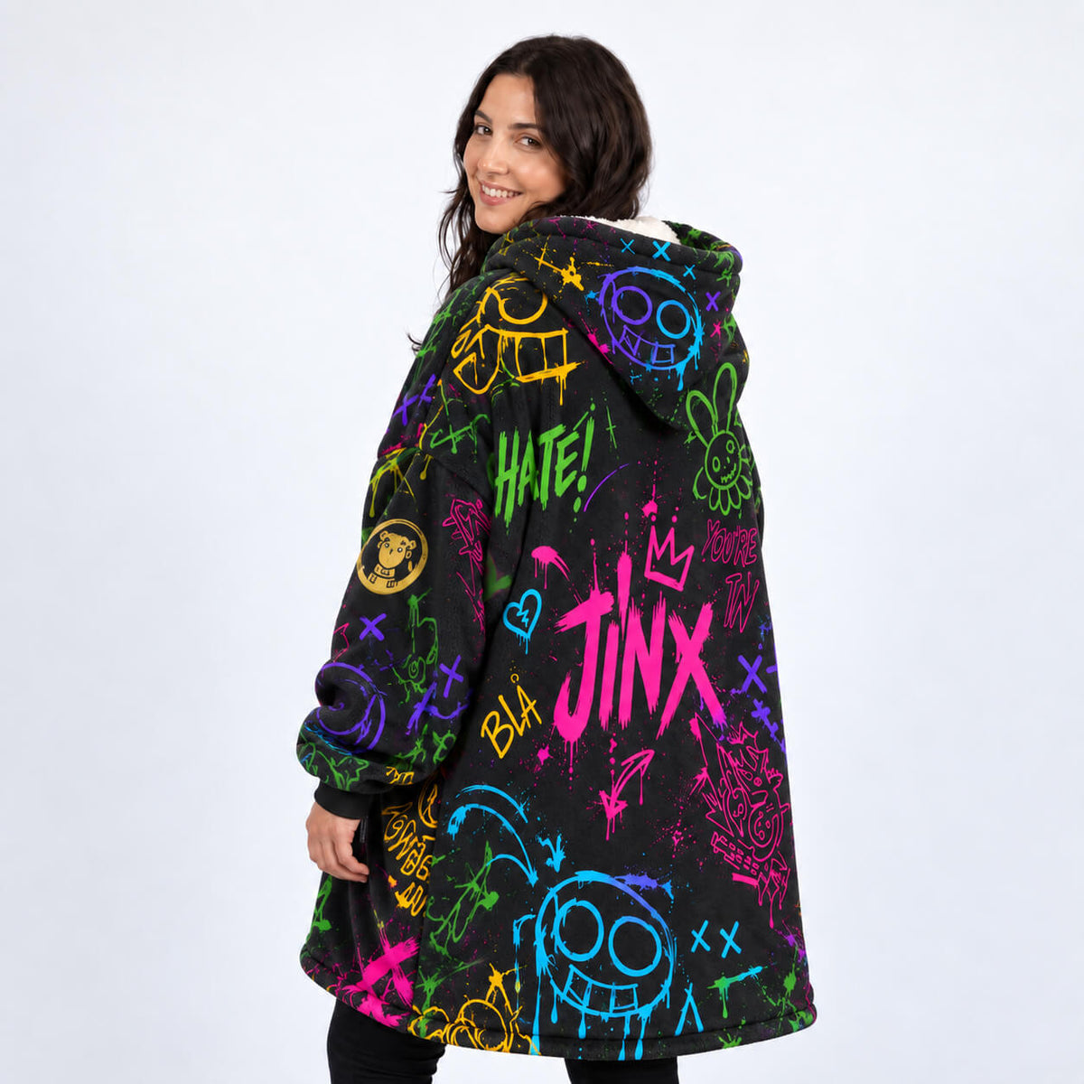 JJK Alle Flüche Skizze Oversized Decken-Hoodie