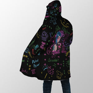 Jinx Graffiti Arcane Hooded Cloak Coat