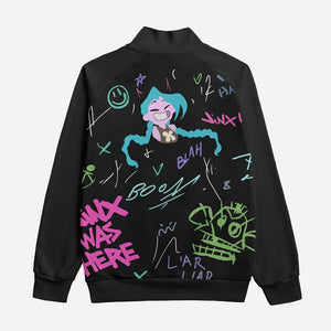 Jinx Was Here Graffiti Sweatshirt Jacket