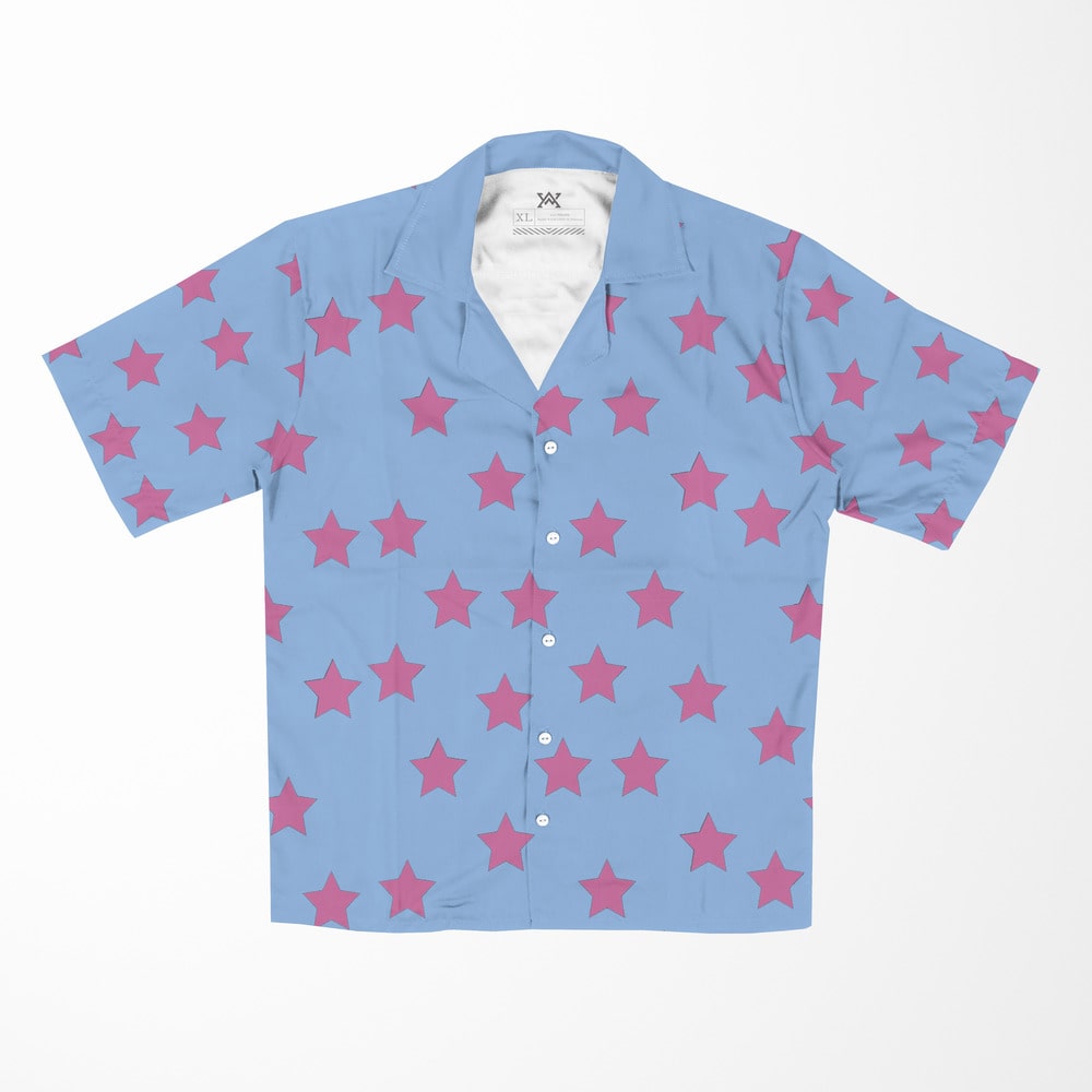 Johnny Joestar Pattern JoJo&#39;s Bizarre Adventure Button up Hawaiian Shirt