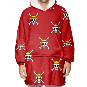 Jolly Roger Pattern One Piece Oodie Blanket Hoodie