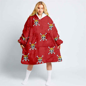 Jolly Roger Pattern One Piece Oodie Blanket Hoodie