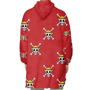 Jolly Roger Pattern One Piece Oodie Blanket Hoodie