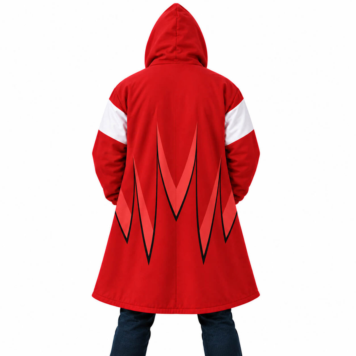 1. Knuckles Sonic hooded cloak coat in red white black and yellow