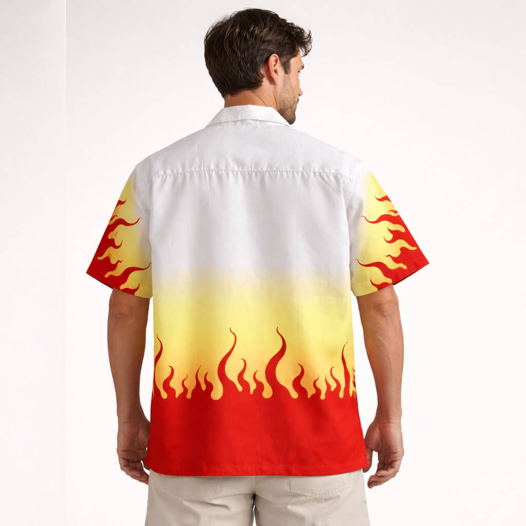 Kyojuro Rengoku Flame Hashira Demon Slayer Button Up Shirt