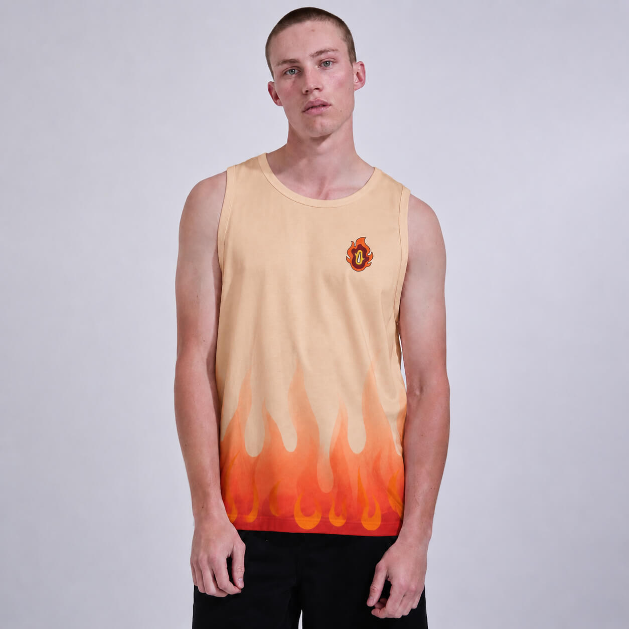 Gum Gum Lila Tie-Dye Fusion Tanktop mit abgerundetem Saum