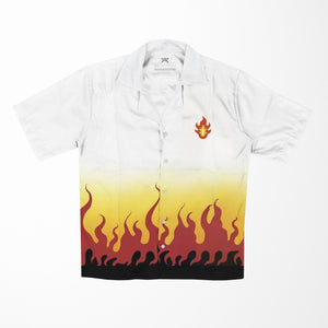 Kyojuro Rengoku Flame Hashira Demon Slayer Button Up Shirt