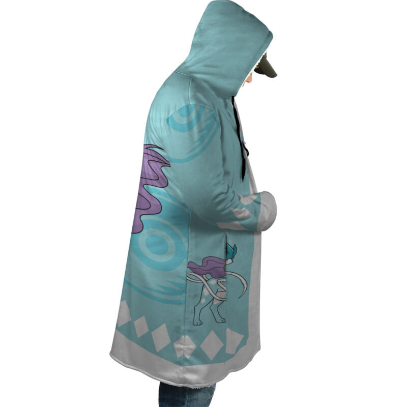 Suicune Pokemon Hooded Cloak Coat