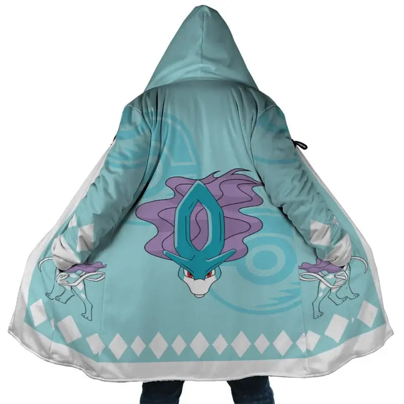 Suicune Pokemon Hooded Cloak Coat