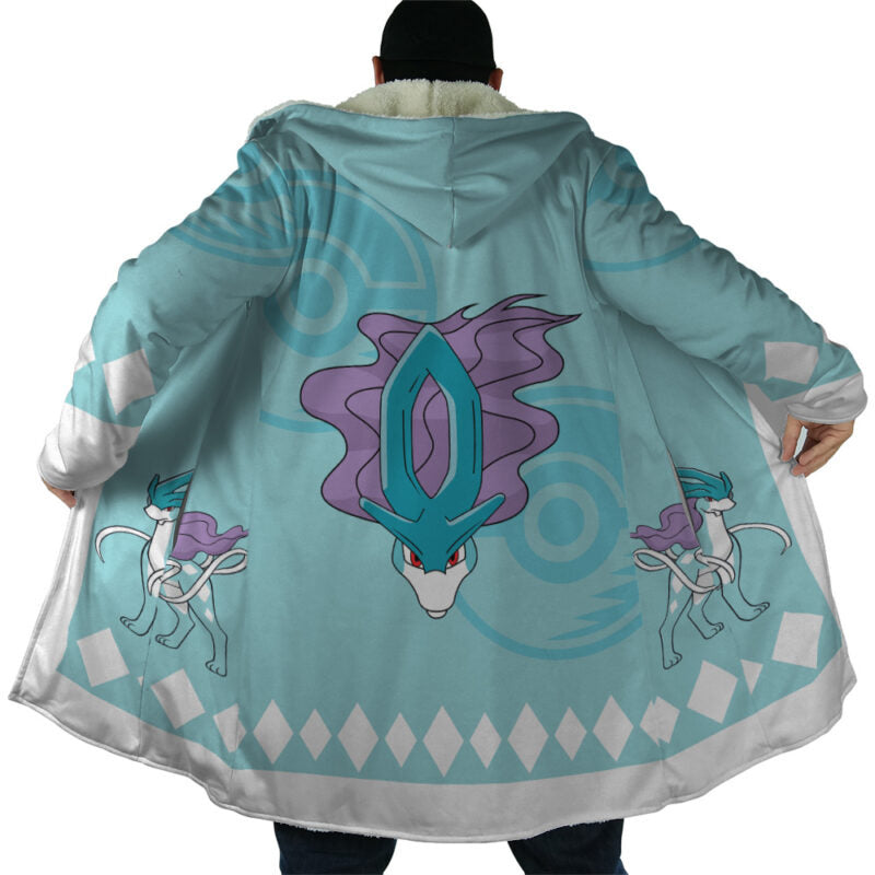 Suicune Pokemon Hooded Cloak Coat