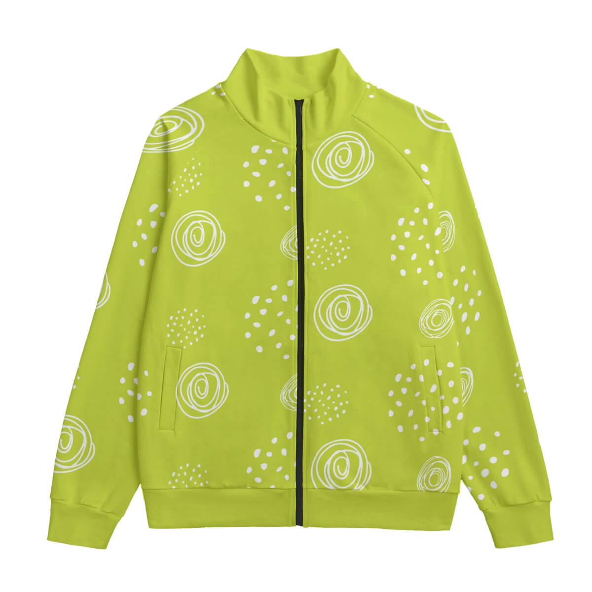 Abstract Whirlpool Collar Up Jacket