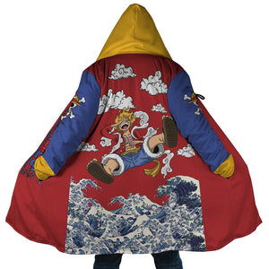 One Piece Luffy Gear 5 Waves of Kangava Hooded Cloak Coat