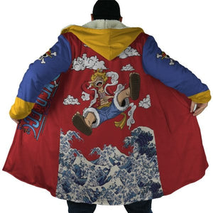 One Piece Luffy Gear 5 Waves of Kangava Hooded Cloak Coat