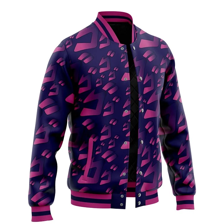 JoJo Aura Pattern Baseball Varsity Jacket