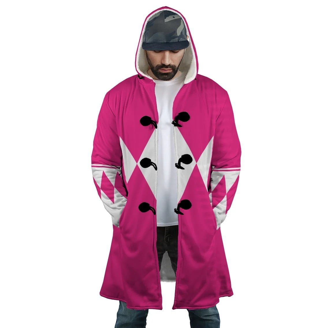 Mighty Morphin Pink Power Rangers Hooded Cloak Coat