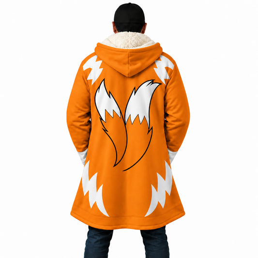 Tails Twin Tail hooded cloak coat with orange and white back design