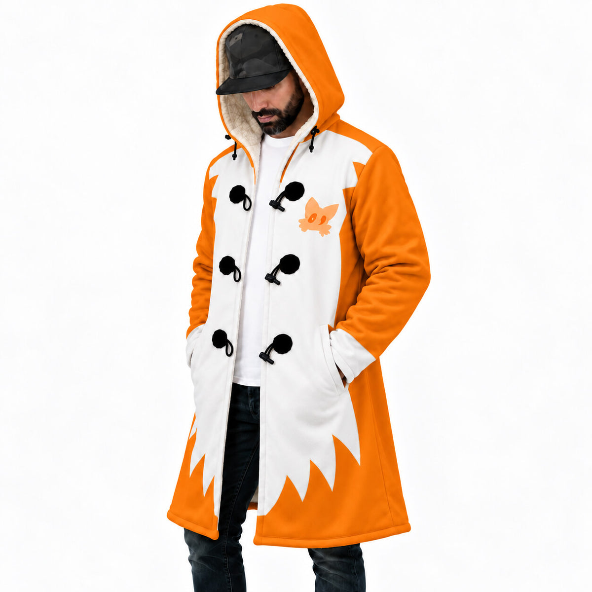 Angled front view of Tails Twin Tail cloak coat