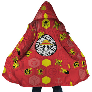 Straw Hat Pirates One Piece Jolly Roger Hooded Cloak Coat