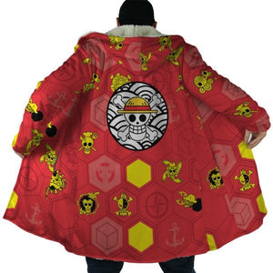 Straw Hat Pirates One Piece Jolly Roger Hooded Cloak Coat