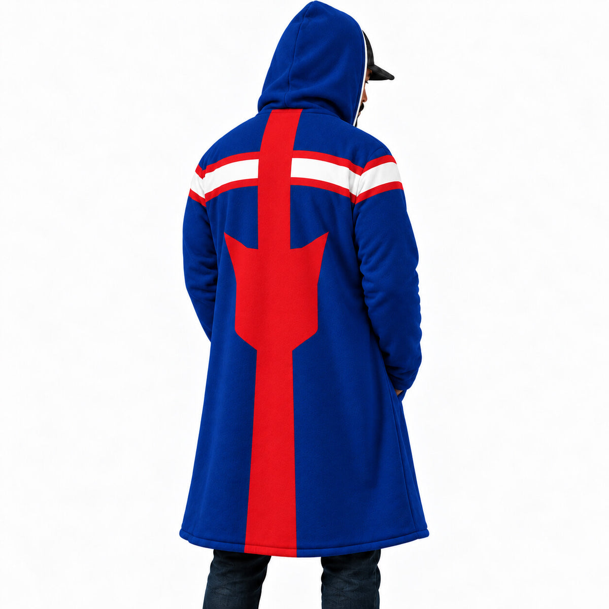 My Hero Academia Vigilantes cloak coat side view showing red back design