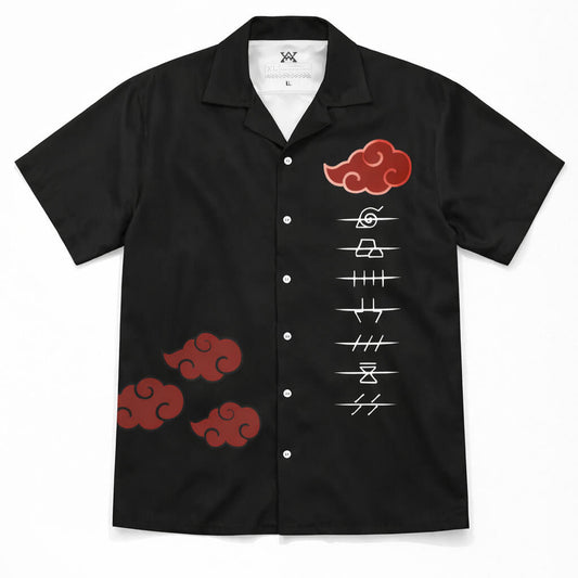 Naruto Akatsuki Kanji Button Up Shirt