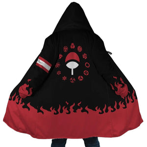 Itachi Uchiha Amaterasu Naruto Hooded Cloak Coat