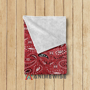 Native Floral Pattern Fleece Throw Blanket