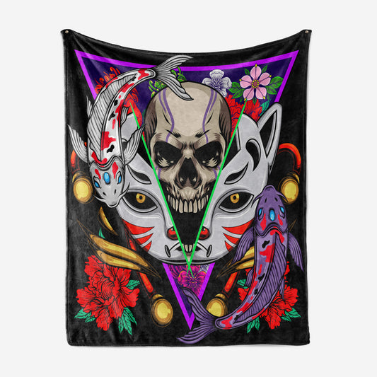 Ninja skeliton Mask black Blanket