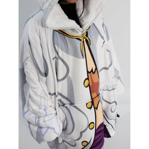 One Piece Gear 5 Monkey D Luffy Blanket Hoodie