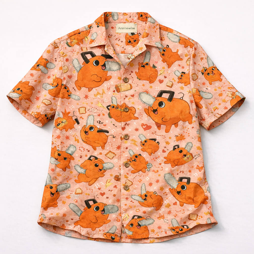 Pochita Chainsaw Devil Chainsaw Man Buton Up Shirt