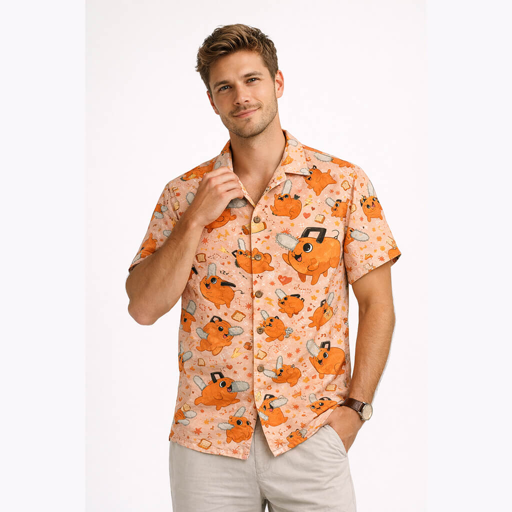 Pochita Chainsaw Devil Chainsaw Man Buton Up Shirt