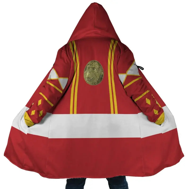 Red Ranger Ninjetti Mighty Morphin Hooded Cloak Coat