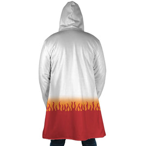 Rengoku Kyojuro Flame Hashira Demon Slayer Hooded Cloak Fleece Coat