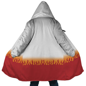 Rengoku Kyojuro Flame Hashira Demon Slayer Hooded Cloak Fleece Coat