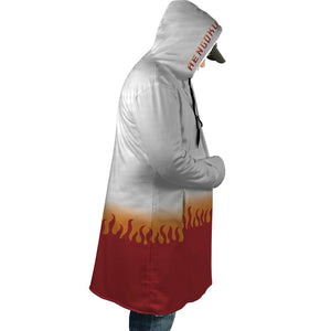 Rengoku Kyojuro Flame Hashira Demon Slayer Hooded Cloak Fleece Coat