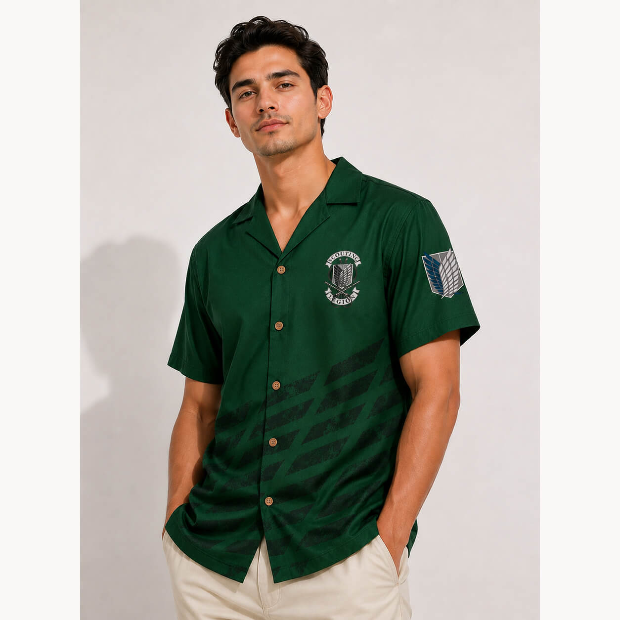 Attack on Titan Scouting Legion Button Up Shirt