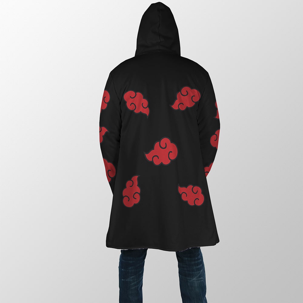 Naruto Akatsuki Pattern Hooded Cloak Coat