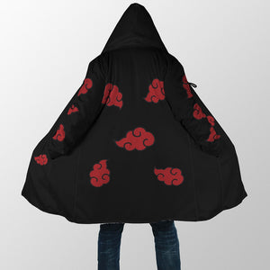 Naruto Akatsuki Pattern Hooded Cloak Coat