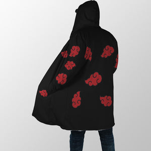 Naruto Akatsuki Pattern Hooded Cloak Coat