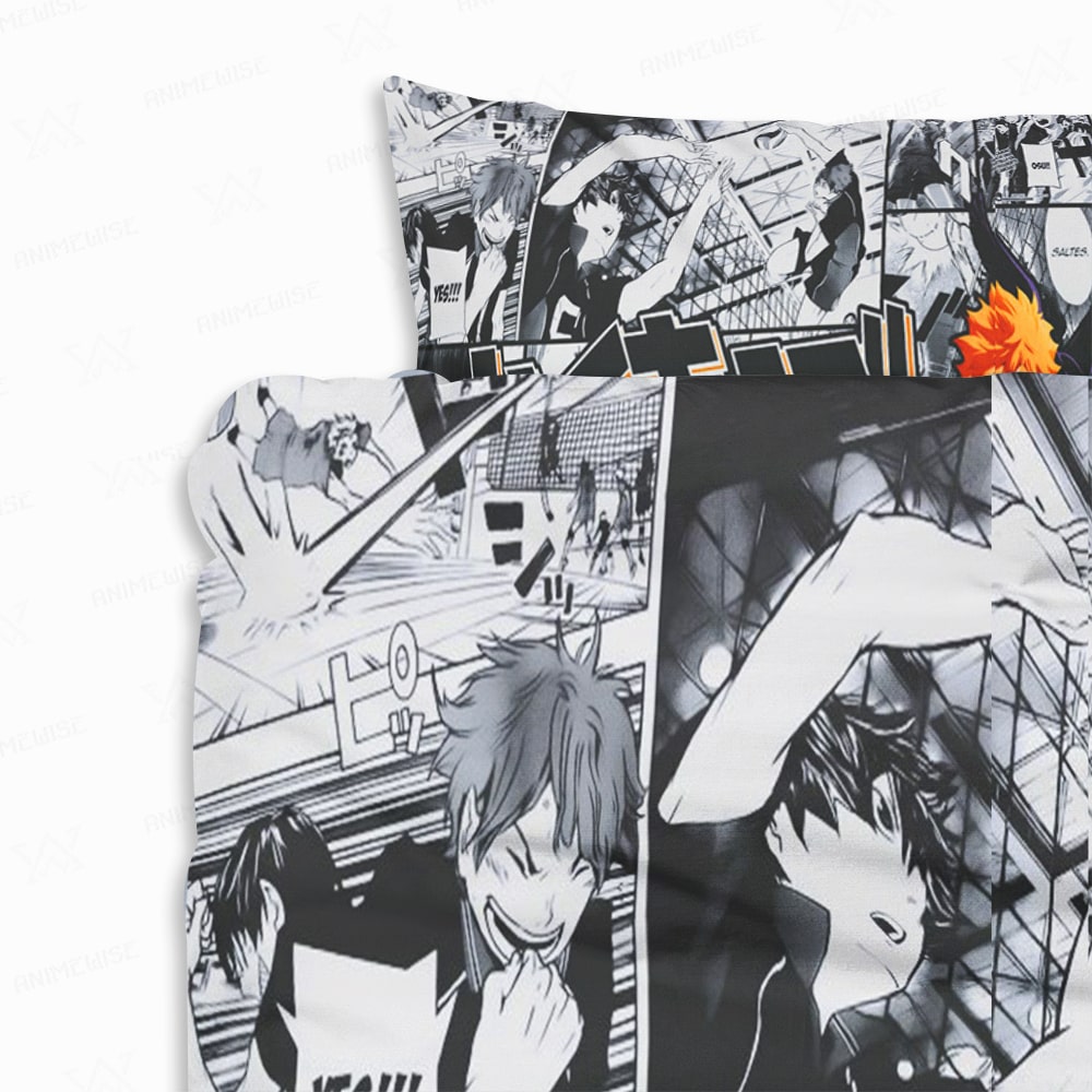 Shoyo Hinata Manga Art Embossed Vine Down Haikyuu Duvet Cover Bedding