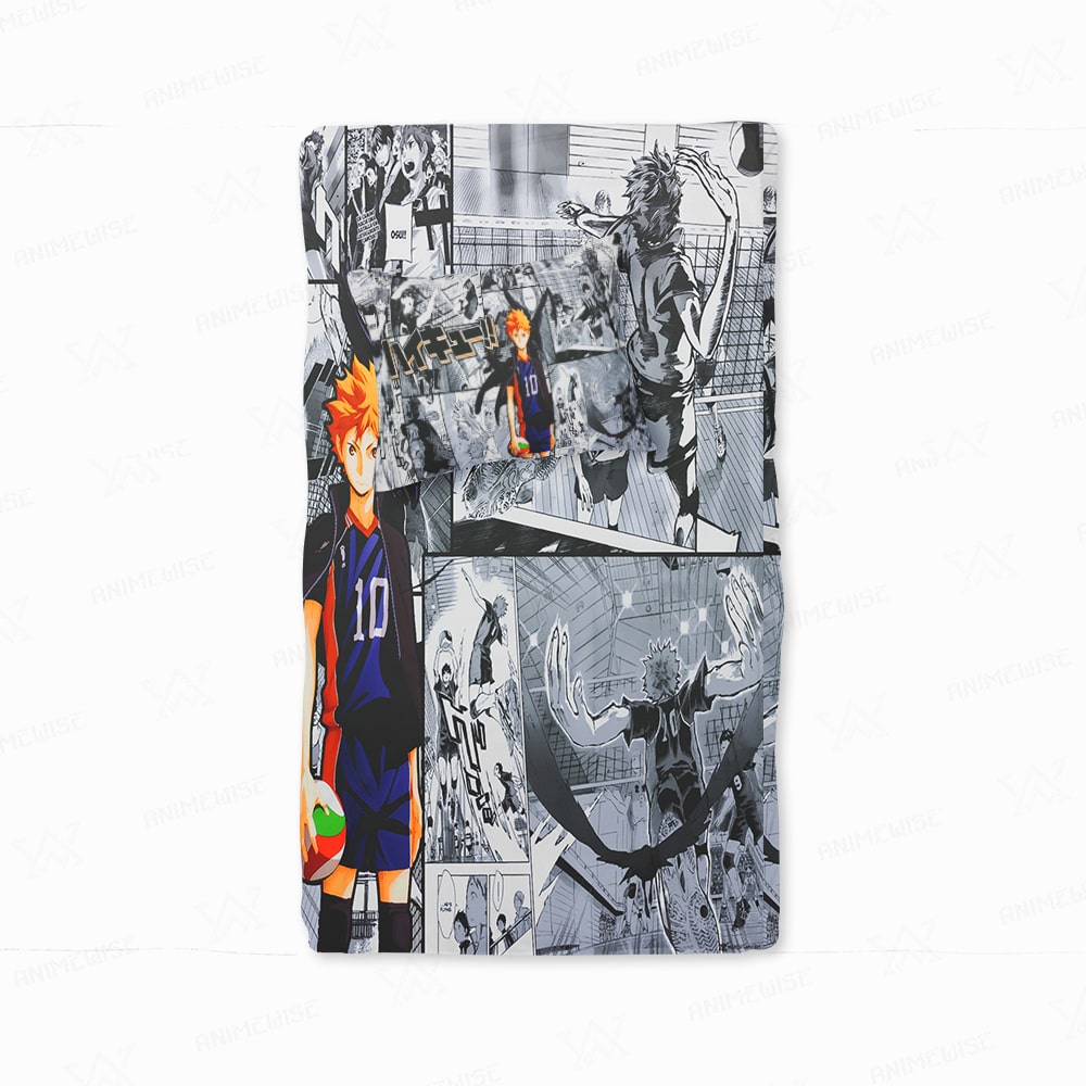 Shoyo Hinata Manga Art Embossed Vine Down Haikyuu Duvet Cover Bedding