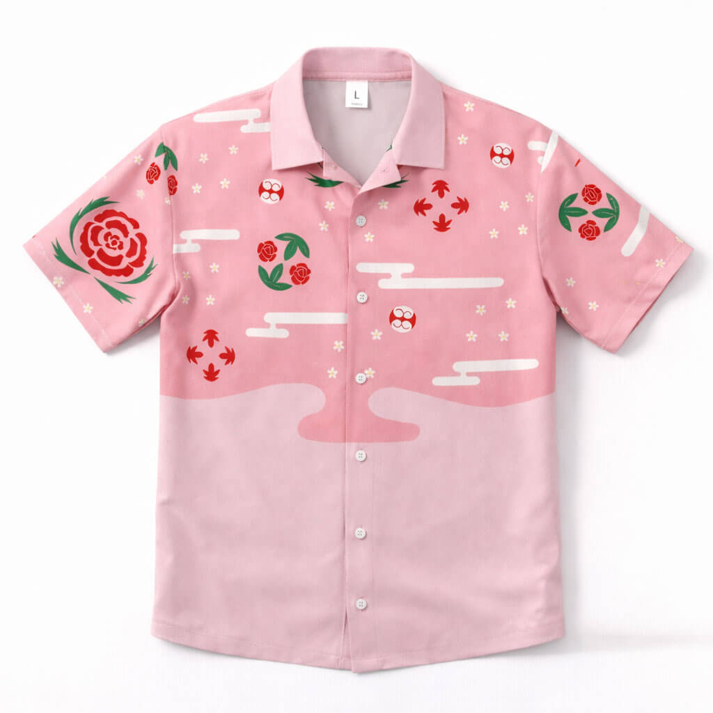 Shunsui Kyoraku Bleach Button-Down-Hemd