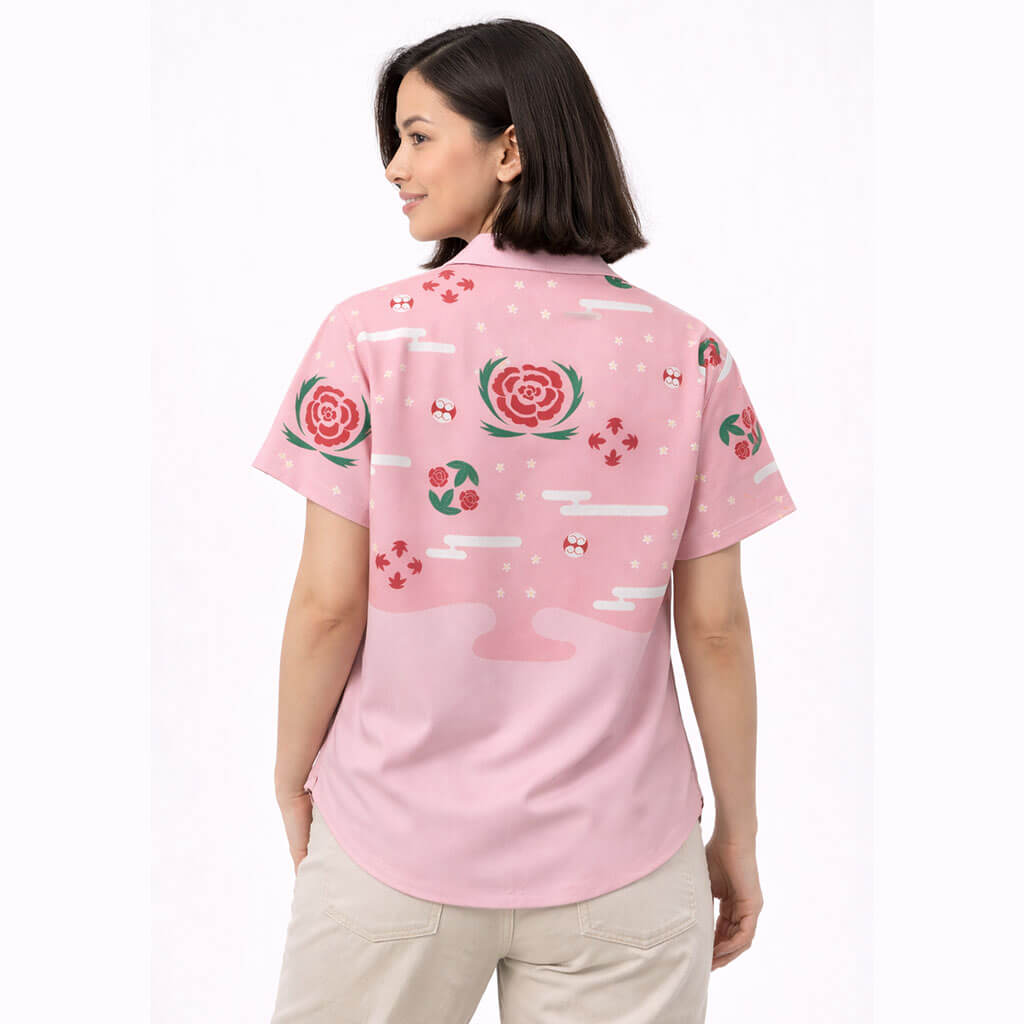 Shunsui Kyoraku Bleach Button-Down-Hemd