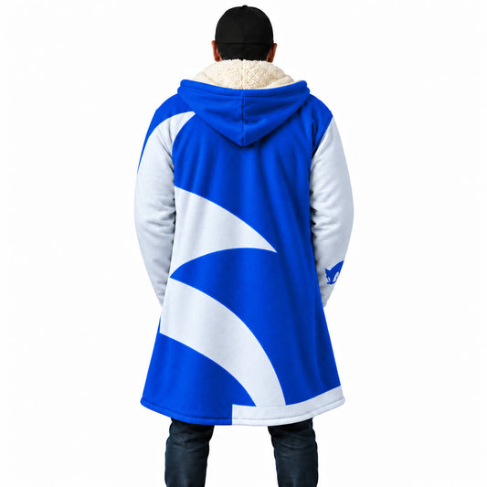 Sonic the Hedgehog blue and white speed trail cloak coat back view